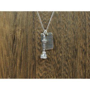 16" Sterling Silver Bruxelles Charm Pendant Necklace Vintage Minimalist Everyday